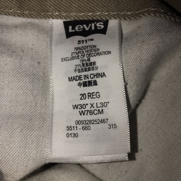 Levi’s jeans 30x30 beige/brown slim - Picture 4 of 4